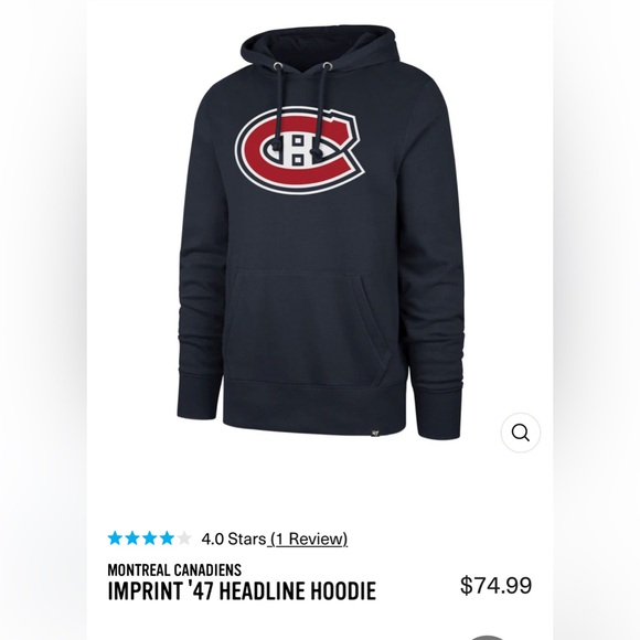 Montreal Canadiens Imprint ‘47 Headline Hoodie Size Large - Picture 1 of 4